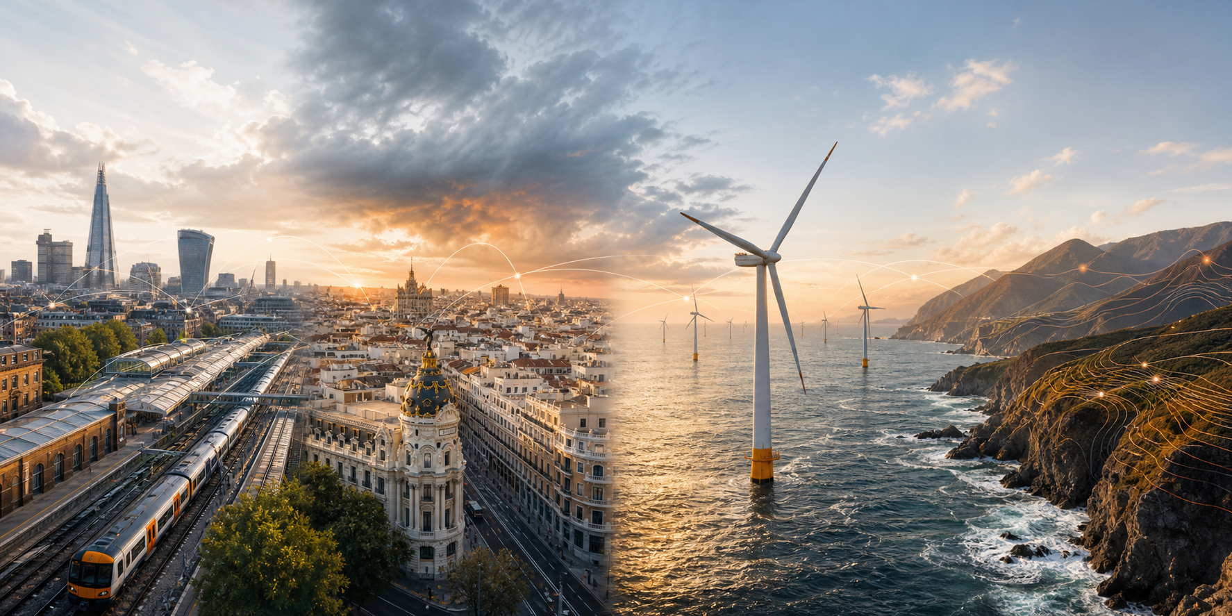 London rail, Madrid weather, offshore wind and a seismic coastline connected by live data signals